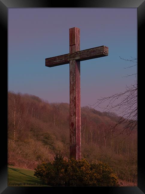 Cross of wood. Framed Print by Robert Gipson