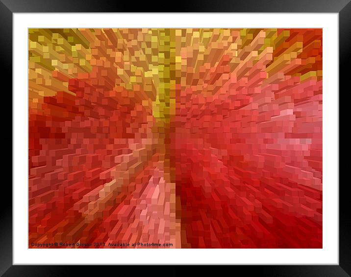 Chaos in red abstract Framed Mounted Print by Robert Gipson