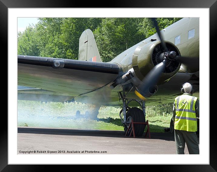 Starting the Douglas DC-3 aircraft Framed Mounted Print by Robert Gipson
