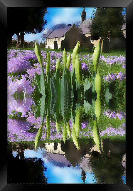 Church flowers in reflection Framed Print by Robert Gipson