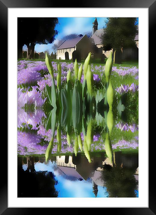 Church flowers in reflection Framed Mounted Print by Robert Gipson