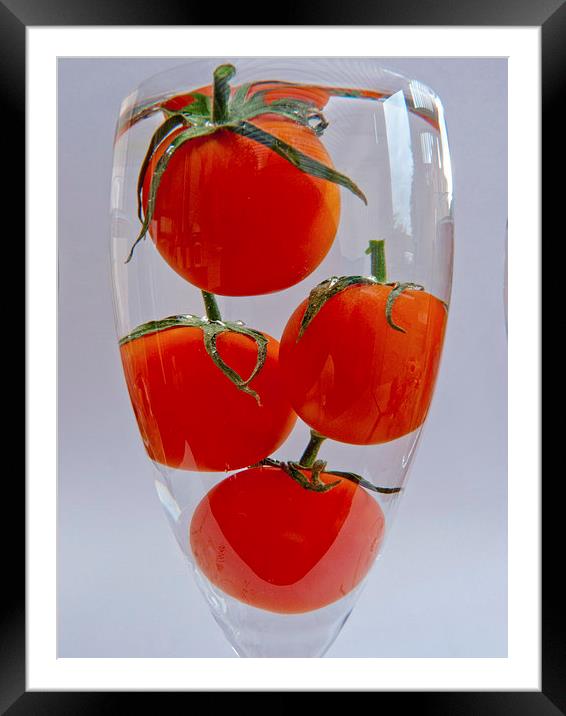 Tomatoes in glass Framed Mounted Print by Robert Gipson