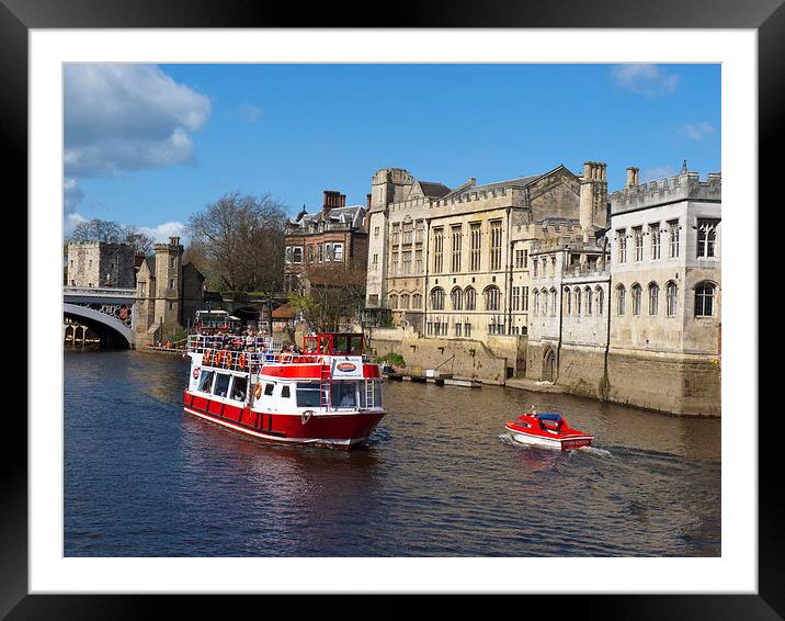 York City Guildhall with river boat on the Ouse. Framed Mounted Print by Robert Gipson