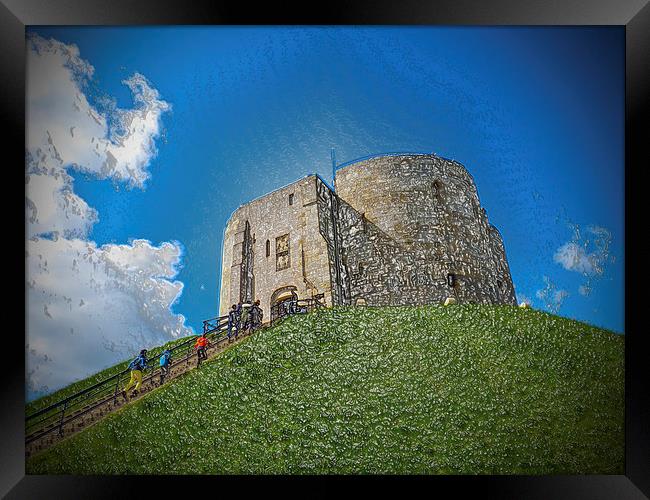 Clifford's Tower in York  historical building with Framed Print by Robert Gipson