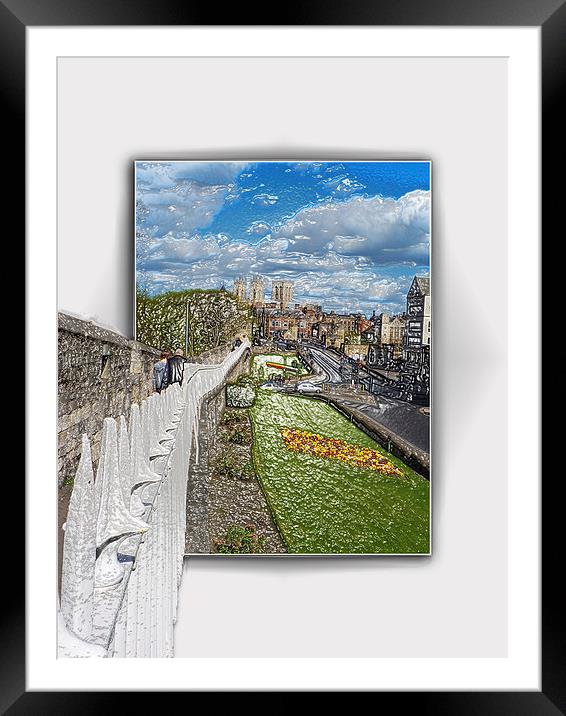 York from the city wall Framed Mounted Print by Robert Gipson