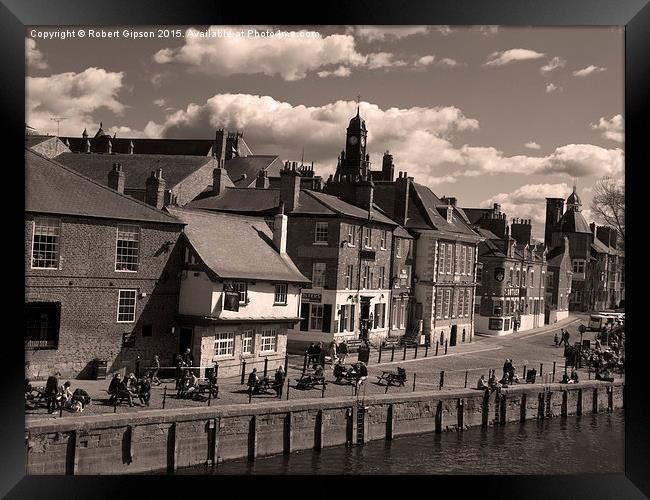  Kings Staithe beside York river Ouse Framed Print by Robert Gipson