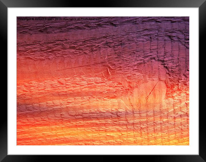  Sunset on textured wood. Framed Mounted Print by Robert Gipson