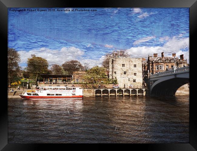 York Lendal tower bridge on texture. Framed Print by Robert Gipson