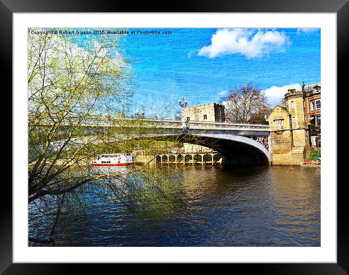  York City Lendal bridge with textured background Framed Mounted Print by Robert Gipson