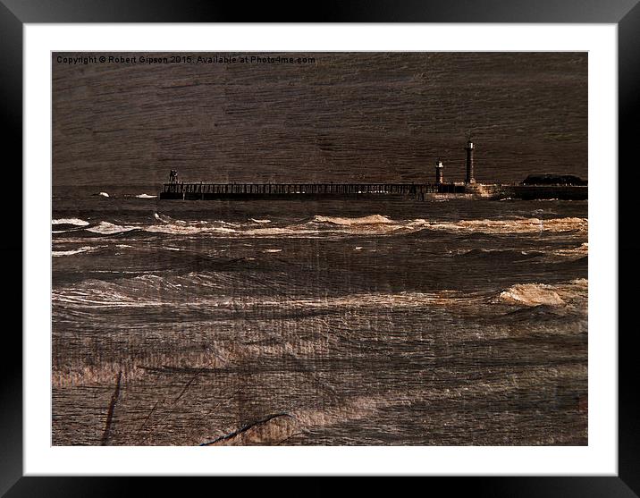  From Sandsend towards Whitby with texture Framed Mounted Print by Robert Gipson