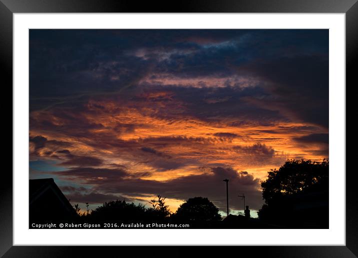 Yorkshire Sunset Landscape Framed Mounted Print by Robert Gipson