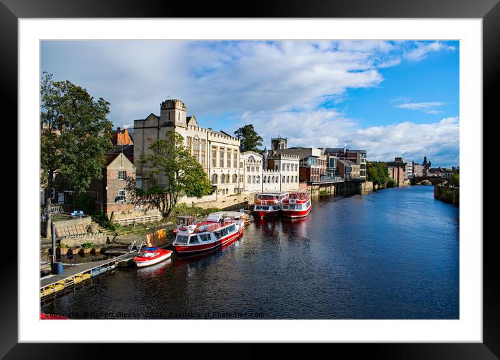 York Guildhall and river Ouse Framed Mounted Print by Robert Gipson