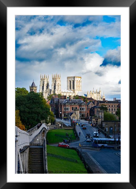 York Minster and walls Framed Mounted Print by Robert Gipson