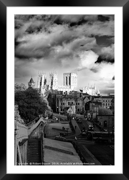 York Walls and Minster Framed Mounted Print by Robert Gipson