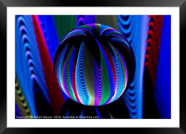 Abstract art Colours in the crystal ball Framed Mounted Print by Robert Gipson