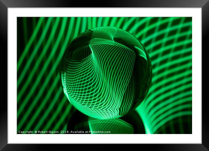 Abstract art Green in the crystal  ball Framed Mounted Print by Robert Gipson