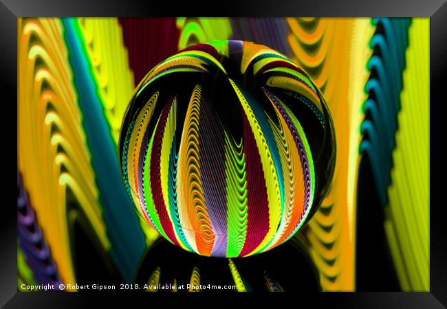 Abstract art Variation in the crystal globe. Framed Print by Robert Gipson