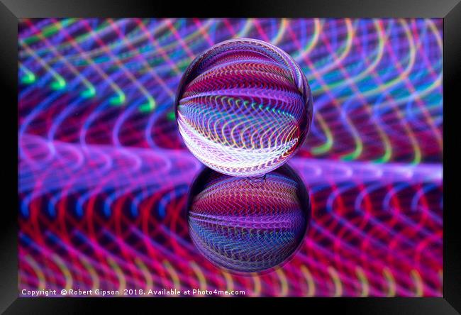 Abstract art Waves in the crystal ball. Framed Print by Robert Gipson