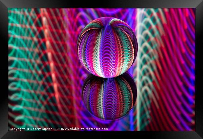 Abstract art Crystal ball waves Framed Print by Robert Gipson
