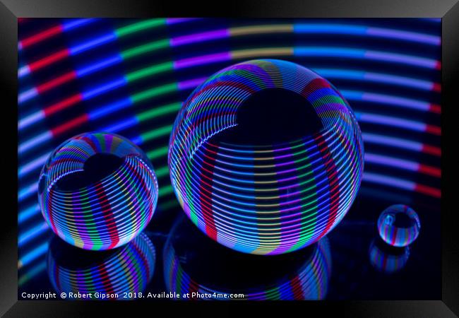 Abstract art Spiral Lights in the crystal ball Framed Print by Robert Gipson