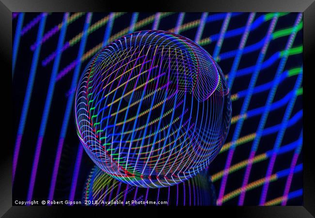 Abstract art Bright lines in the ball Framed Print by Robert Gipson