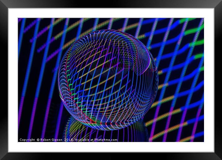Abstract art Bright lines in the ball Framed Mounted Print by Robert Gipson