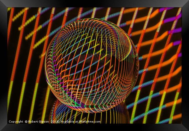 Abstract art Bright lights in the ball Framed Print by Robert Gipson