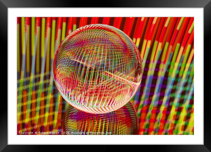 Abstract art Criss Cross lights in the crystal bal Framed Mounted Print by Robert Gipson