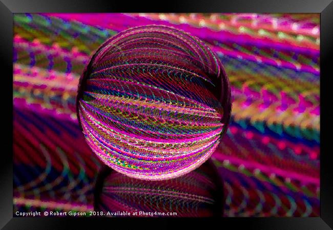 Abstract art Vivid in the crystal ball Framed Print by Robert Gipson