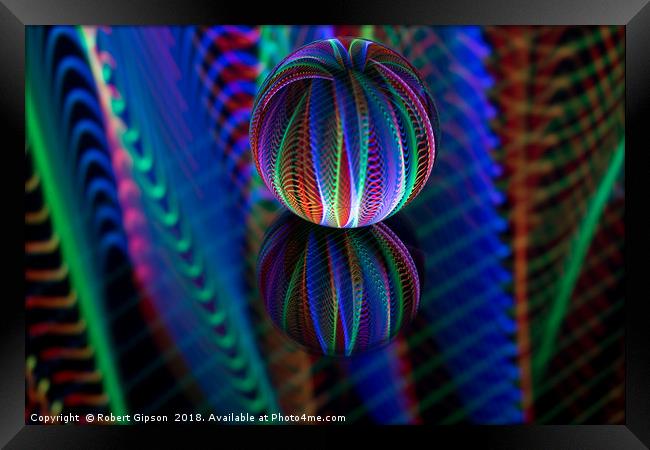 Abstract art Amazing colours in the crystal ball Framed Print by Robert Gipson