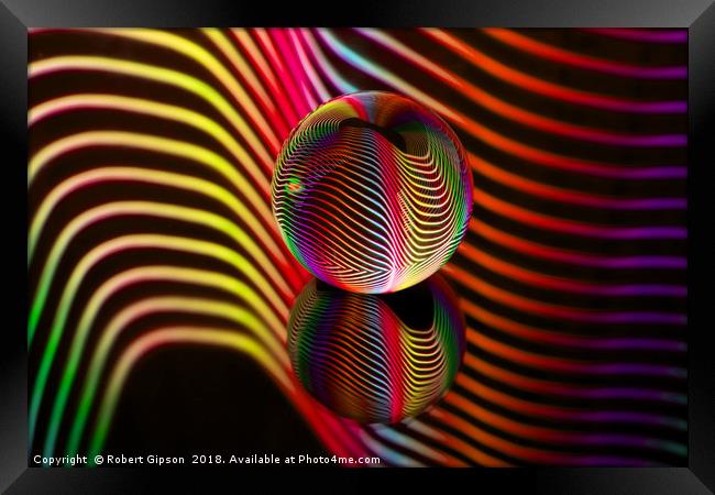 Abstract art Rainbows two in the glass ball. Framed Print by Robert Gipson