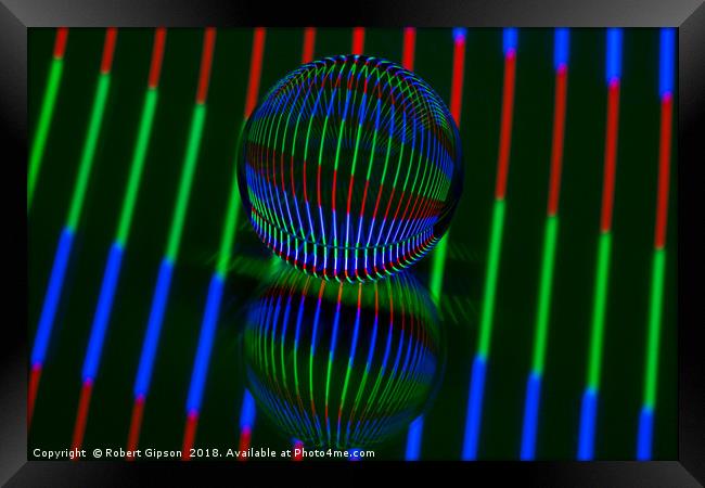 Abstract art Red,Green, blue in the crystal ball. Framed Print by Robert Gipson