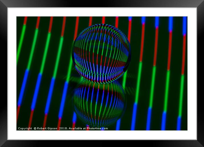 Abstract art Red,Green, blue in the crystal ball. Framed Mounted Print by Robert Gipson