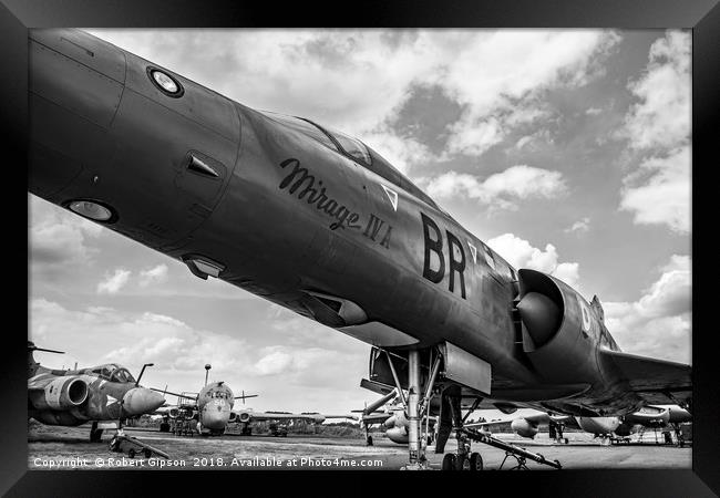  Mirage  jet aircraft monochrome Framed Print by Robert Gipson