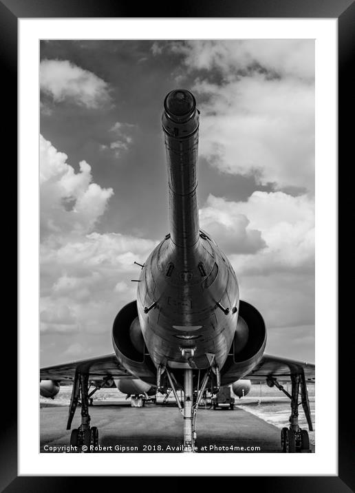 Mirage jet aircraft nose  Monochrome Framed Mounted Print by Robert Gipson