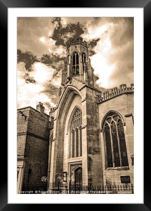 St Helen's Church, Stonegate, York. In Sepia. Framed Mounted Print by Robert Gipson