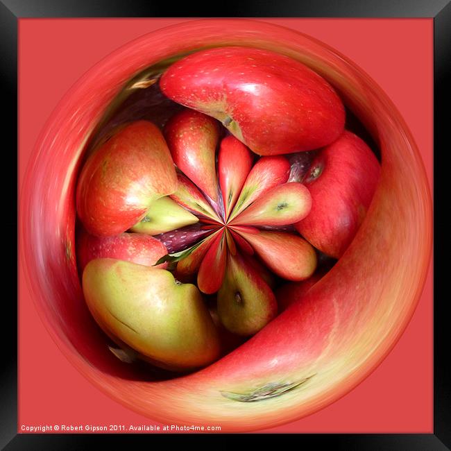 Spherical Apple Vortex Framed Print by Robert Gipson