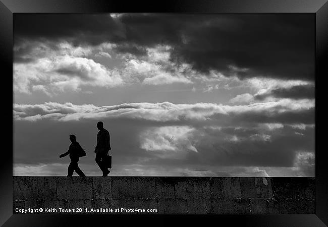 Evening stroll Silhouette Canvases & Prints Framed Print by Keith Towers Canvases & Prints
