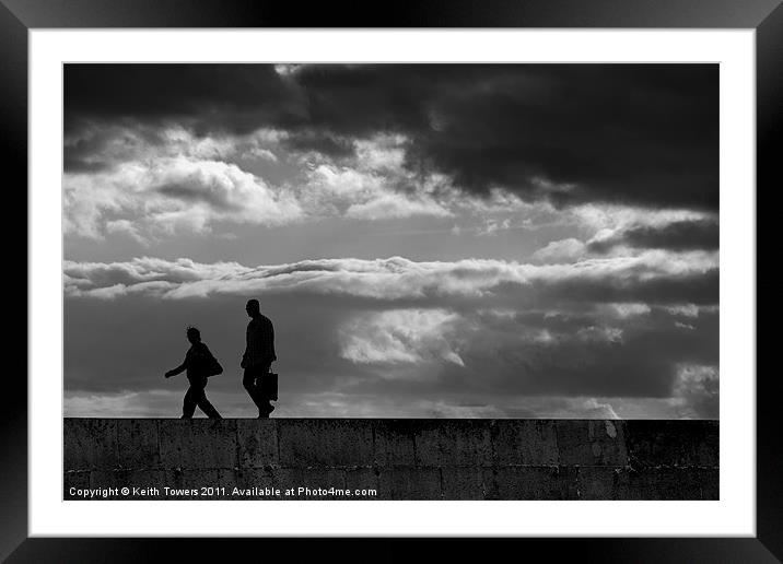 Evening stroll Silhouette Canvases & Prints Framed Mounted Print by Keith Towers Canvases & Prints