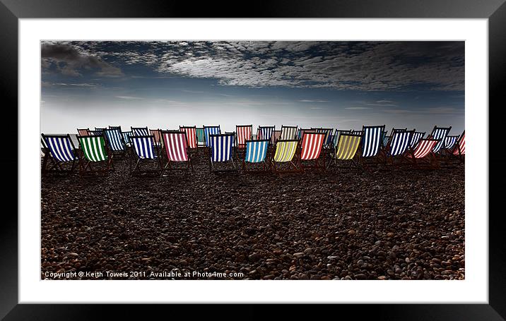 Deckchairs - Beer, Devon Canvases & Prints Framed Mounted Print by Keith Towers Canvases & Prints