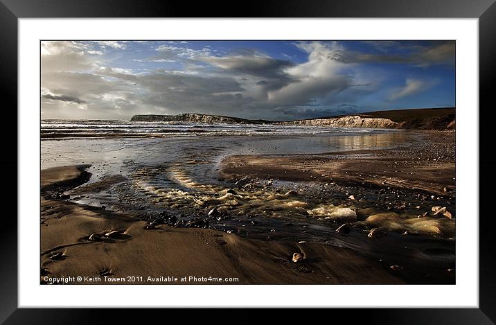 Compton Bay, IW Canvasses & Prints. Framed Mounted Print by Keith Towers Canvases & Prints