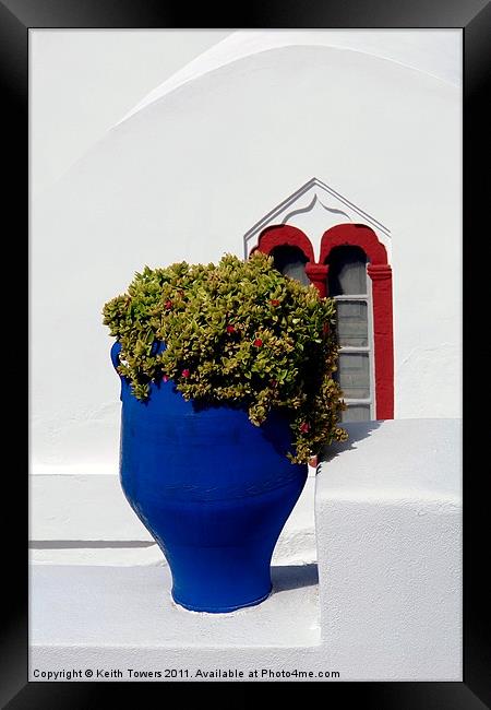 Oia, Santorini Canvases & Prints Framed Print by Keith Towers Canvases & Prints