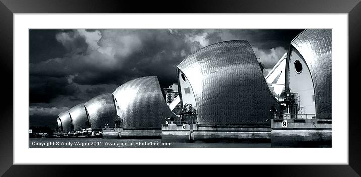 Thames Barrier Framed Mounted Print by Andy Wager