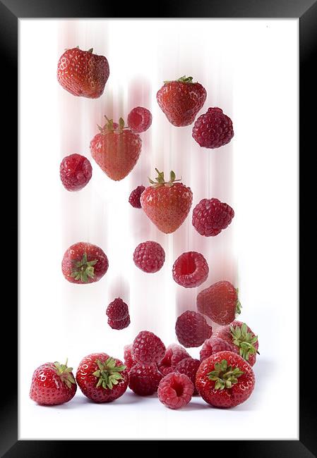 Raining fruit Framed Print by Andy Wager