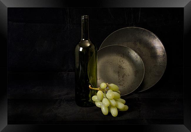 Grapes and plates Framed Print by Andy Wager