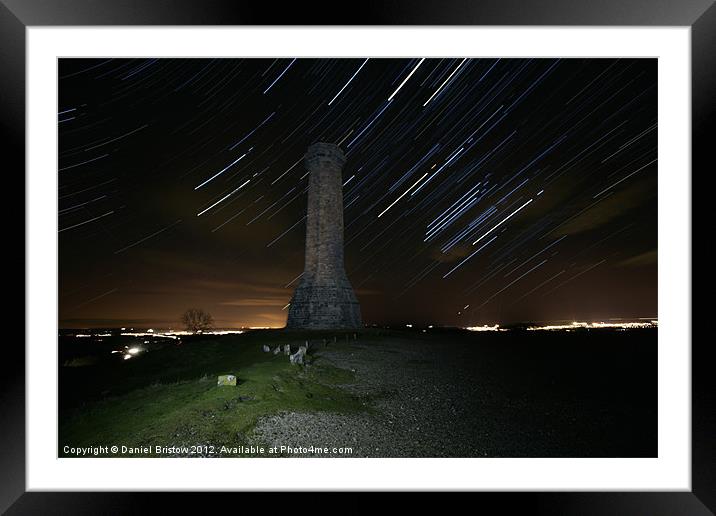 Star Trails Over Hardys. Framed Mounted Print by Daniel Bristow