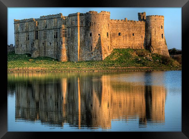 Carew Castle Reflection Framed Print by Steve Purnell