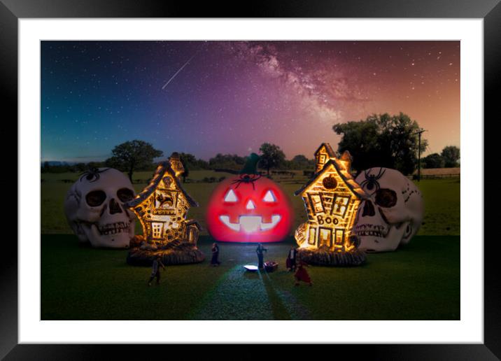 Haunted Houses Framed Mounted Print by Steve Purnell