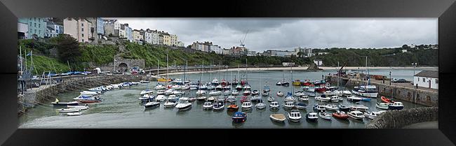 Panoramic View of Tenby Harbour Framed Print by Steve Purnell