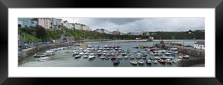 Panoramic View of Tenby Harbour Framed Mounted Print by Steve Purnell